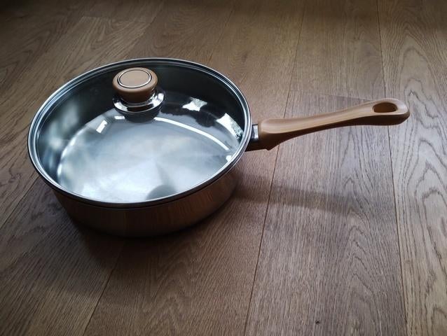 Mooie hapjes pan met glazen deksel van BK, Gebruikt, Inductieplaat, Overige typen, Ophalen of Verzenden