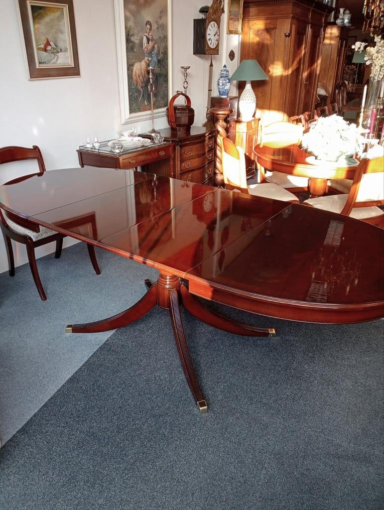 Heldense Exclusief Mahonie Tafel Nieuw Staat, 100 tot 150 cm, 200 cm of meer, Ophalen of Verzenden, Zo goed als nieuw