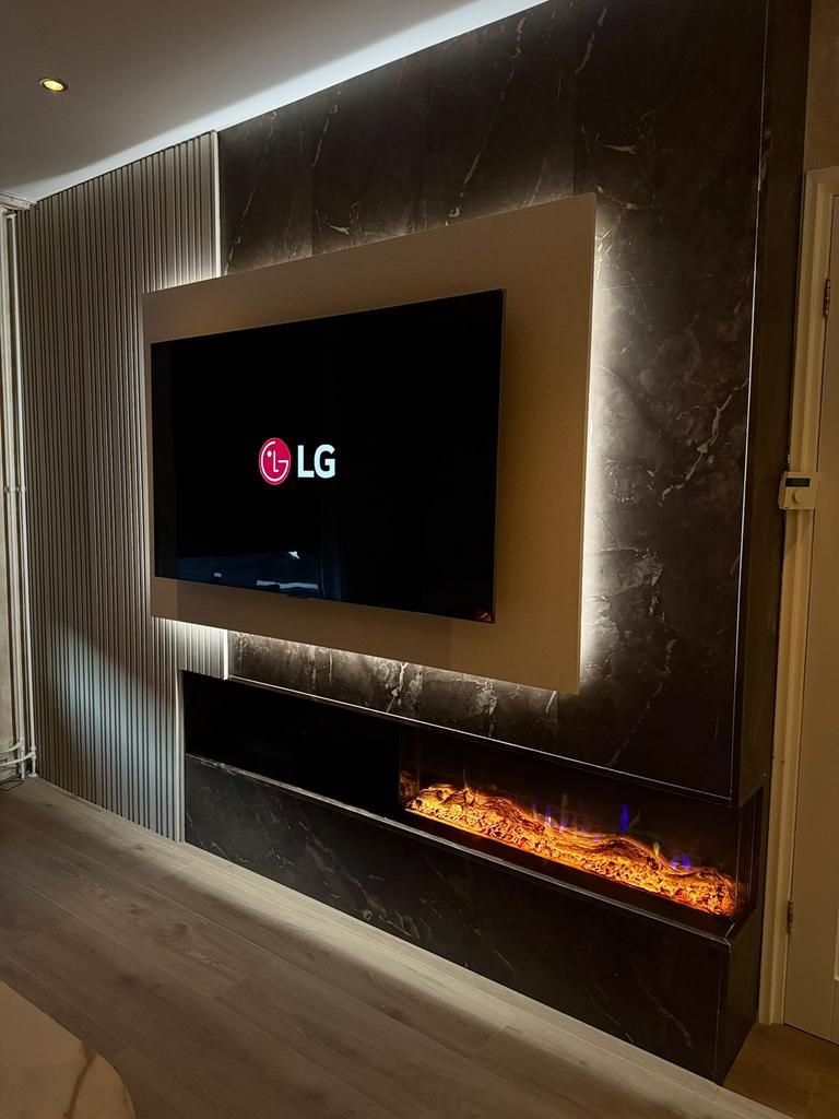 ✅ Luxe cinewall inclusief montage. Mogelijk met wandpanelen!, Ophalen of Verzenden, Nieuw, Inbouwhaard