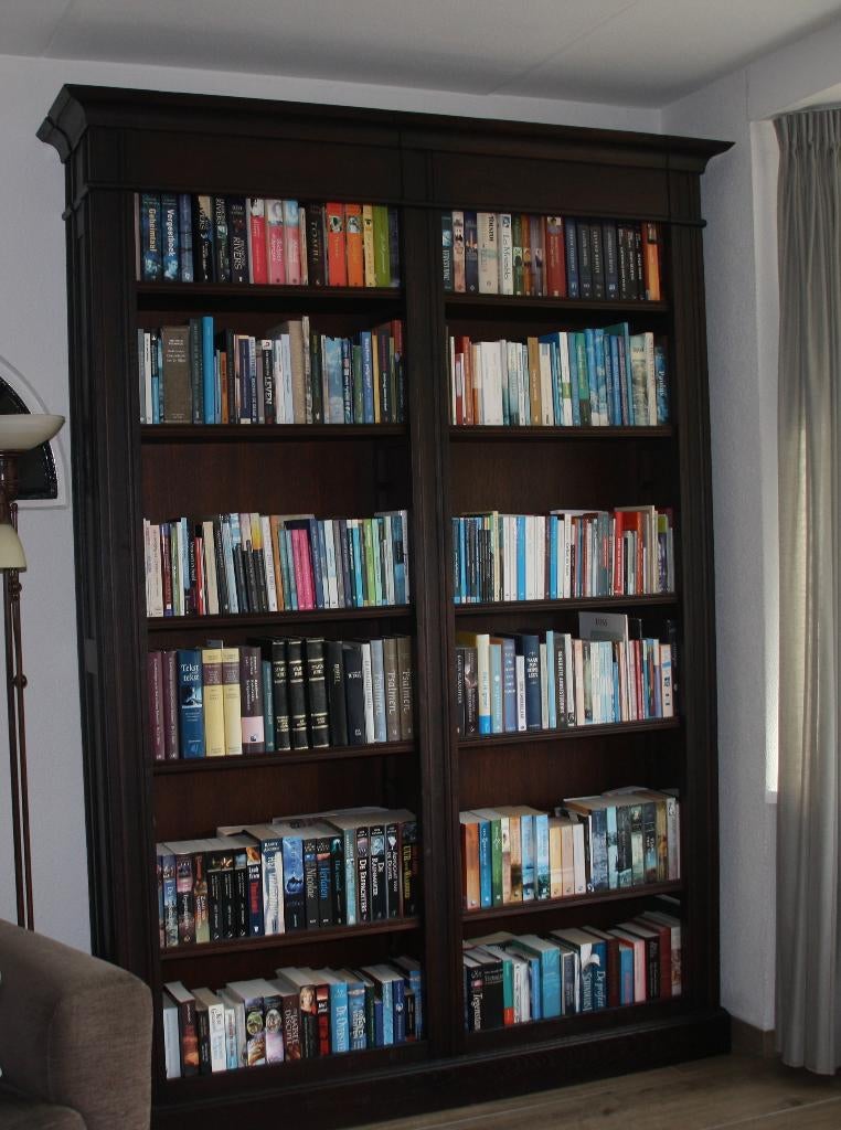 Boekenkast – eiken – landelijke stijl, Ophalen, Met plank(en), Gebruikt, 200 cm of meer