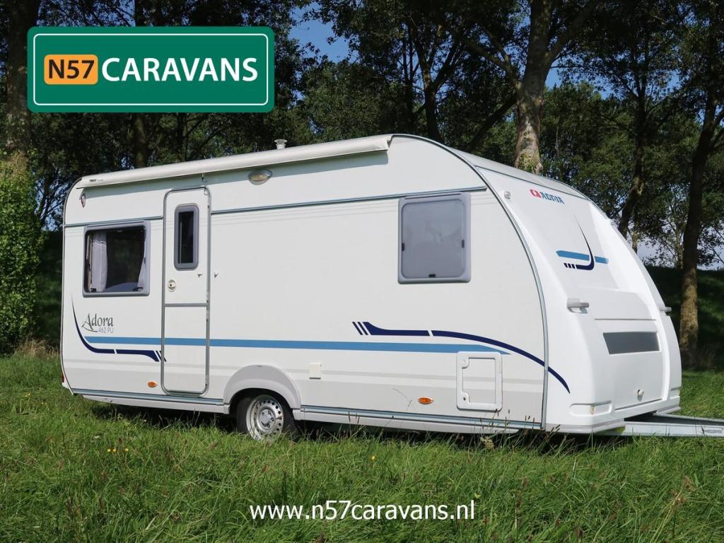Adria Adora 462 PU / voortent / uitbouw / Thule luifel, Caravans en Kamperen, Caravans, Bedrijf, tot en met 4, 750 - 1000 kg, Rondzit