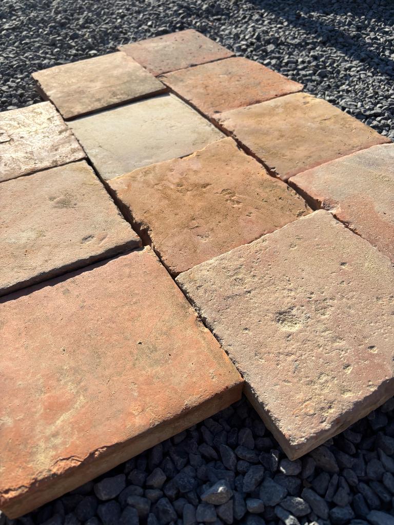 Antieke terracotta tegels. Voor info BELLEN 0474220705, Antiek en Kunst, Antiek | Wandborden en Tegels, Ophalen