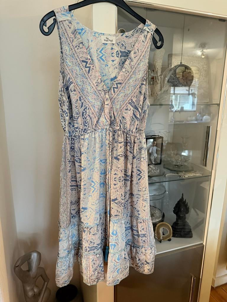 Jurk met patroon Big Bull maat S, Blauw, Ophalen of Verzenden, Zo goed als nieuw, Maat 36 (S)