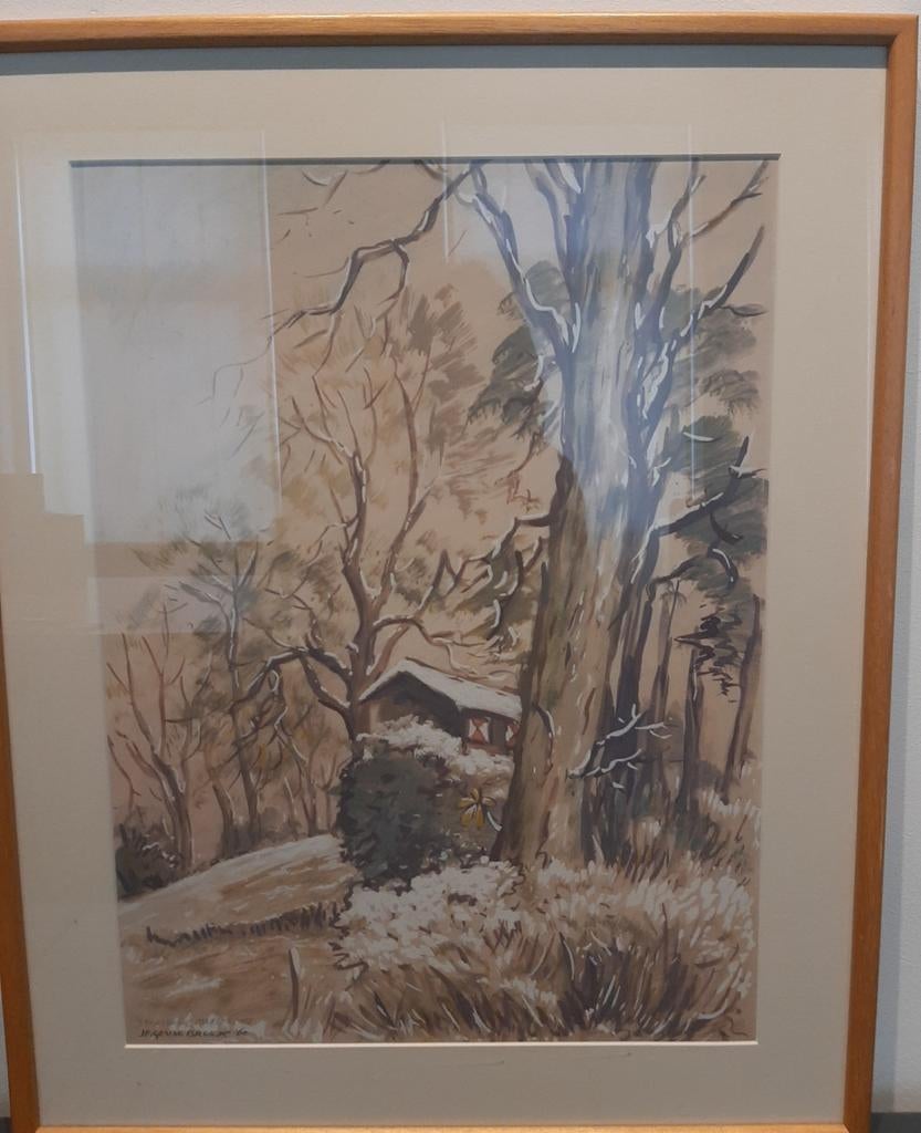 Schilderij van stadspark te Maastricht door Jan Geusebroek., Ophalen