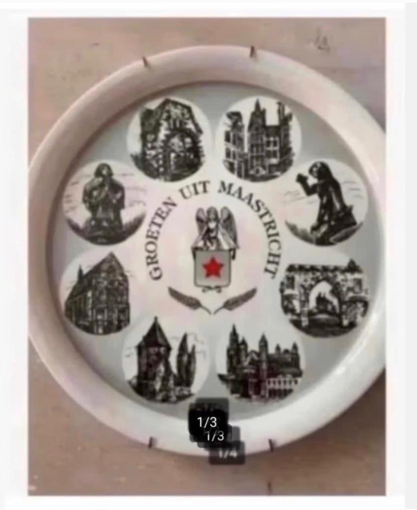 XL wandbord porselein Maastricht Mosa Holland 32 cm, Antiek en Kunst, Ophalen of Verzenden