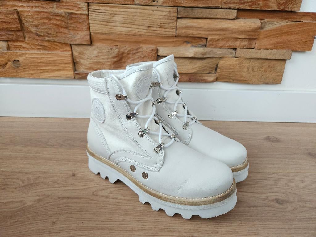 Panama Jack Route Boot Reporter ZGAN! maat 41 wit veterboot, Wit, Lage of Enkellaarzen, Ophalen of Verzenden, Zo goed als nieuw