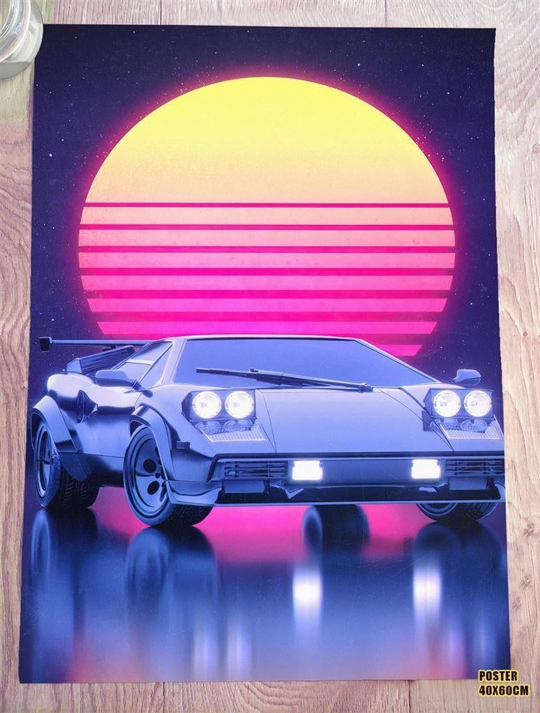 SYNTHWAVE Sun Lamo Muziek Poster Affiche 40x60cm, Verzamelen, Posters, Nieuw, Film en Tv, A1 t/m A3, Ophalen of Verzenden