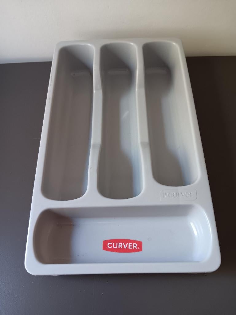 Curver bestekbak lade organiser lichtgrijs, Huis en Inrichting, Keuken | Keukenbenodigdheden, Ophalen of Verzenden, Zo goed als nieuw