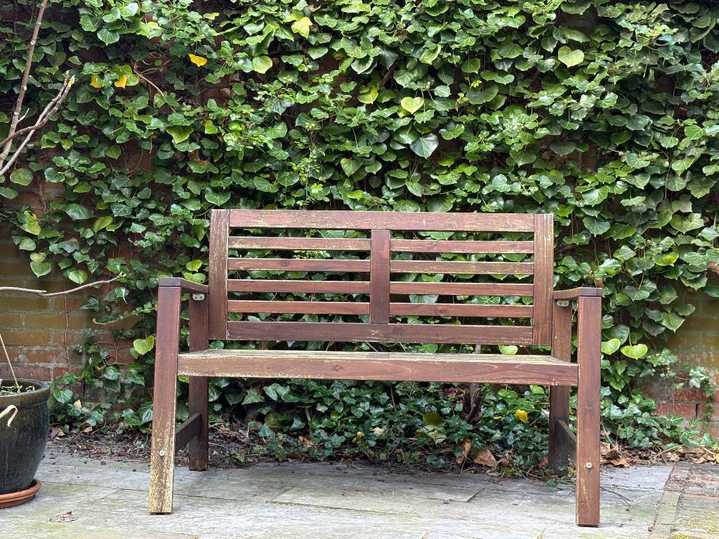 IKEA houten tuinbankje 2 zits, Tuin en Terras, Tuinbanken, Ophalen, Gebruikt, Hout