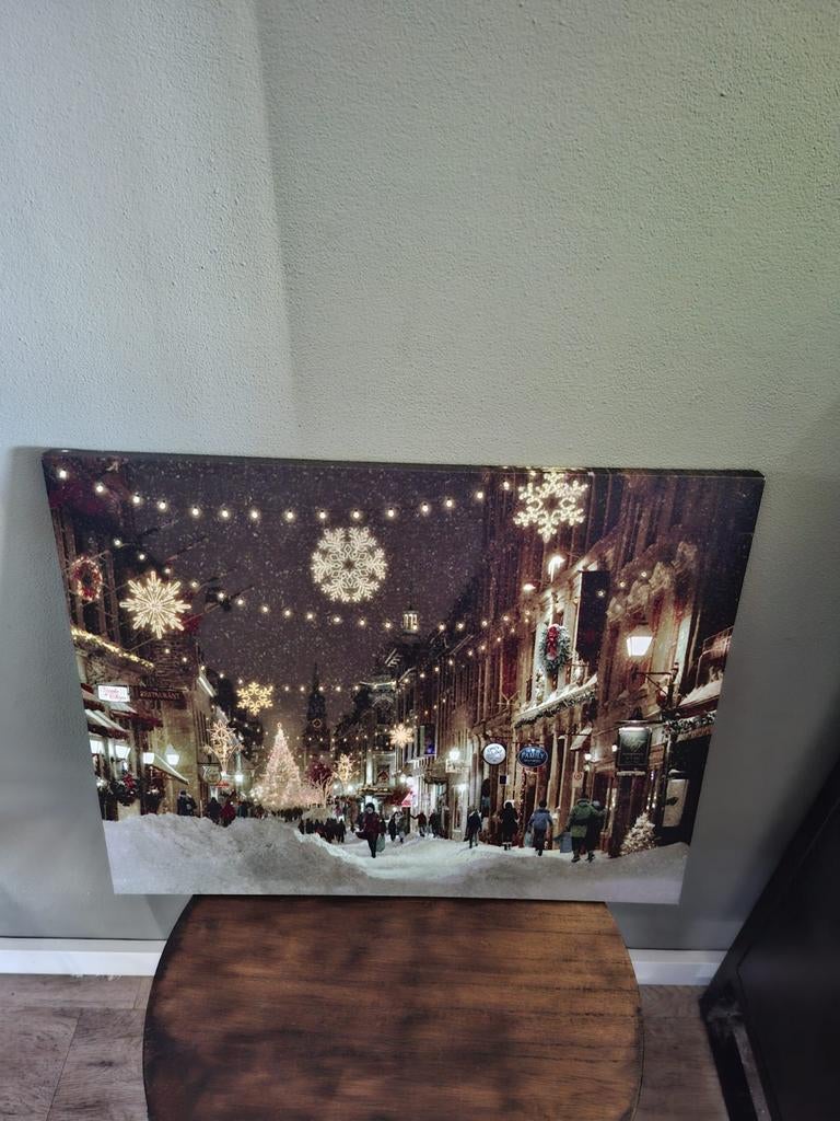 Kerst canvas met led, Ophalen, Zo goed als nieuw