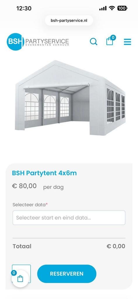 Professionele Partytent 4x6 meter, Ophalen, Opvouwbaar, Partytent, 2 meter of meer