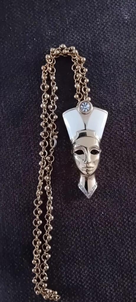 Nefertiti Hanger met Ketting - Goudkleurig, Ophalen of Verzenden, Zo goed als nieuw, Goud, Overige materialen