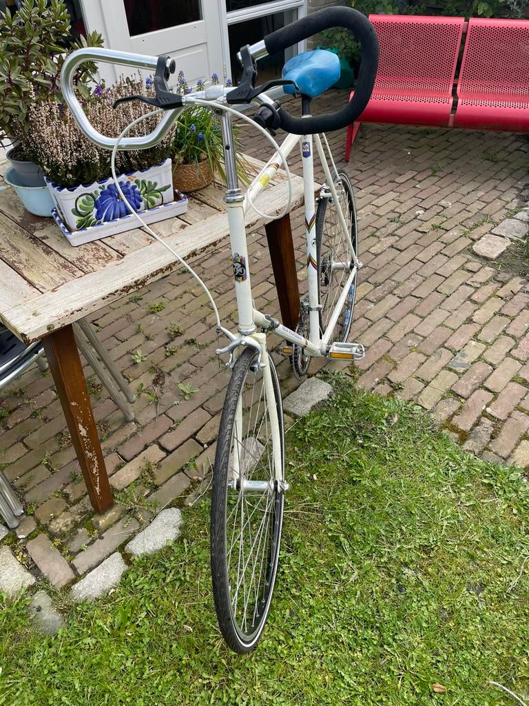 Racefiets Jan Janssen 68cm frame. Wit, Fietsen en Brommers, Fietsen | Racefietsen, Overige merken, Gebruikt, Aluminium, Ophalen of Verzenden