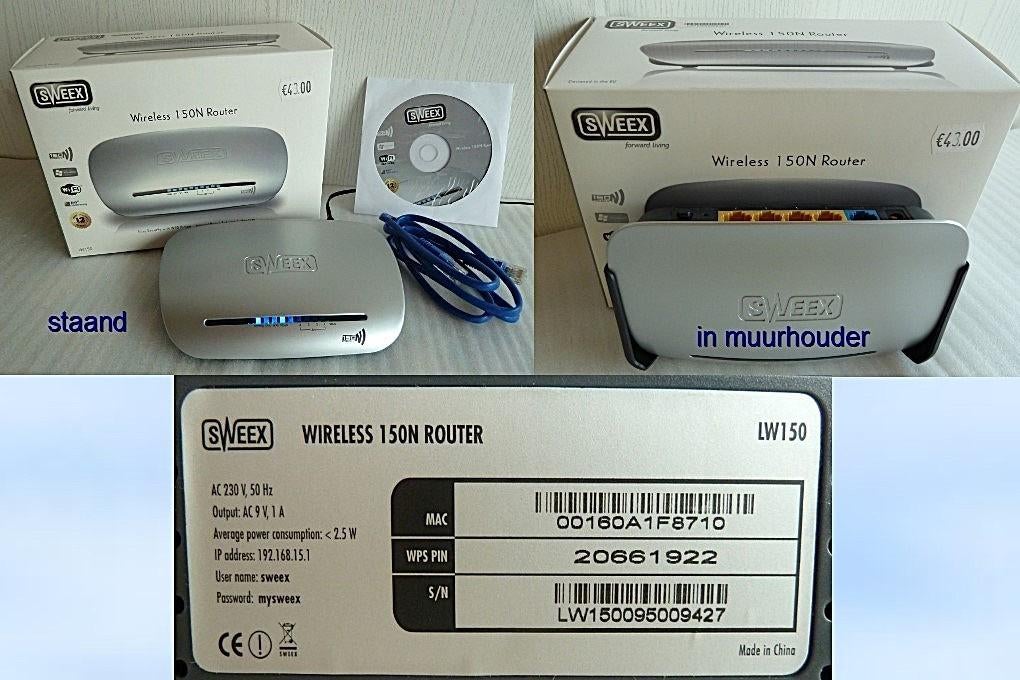 Sweex LW150 draadloze 150N router, Computers en Software, Routers en Modems, Zo goed als nieuw, Router, Ophalen of Verzenden