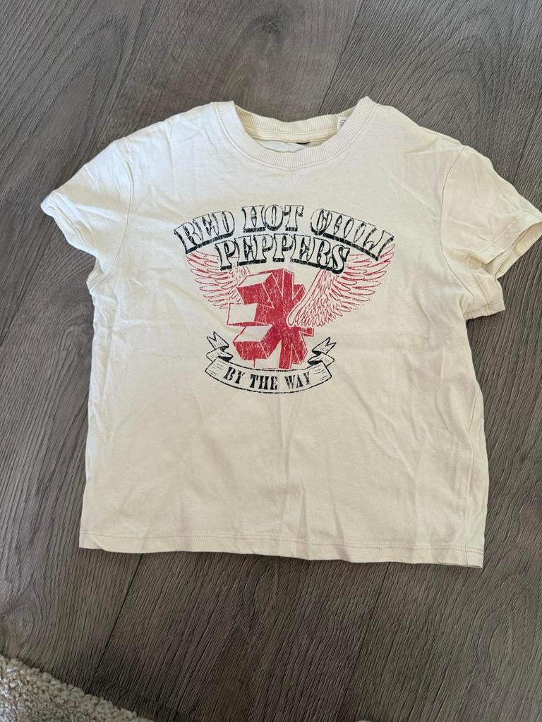 Red Hot Chili Peppers crop top, Wit, Ophalen of Verzenden, Korte mouw, Maat 36 (S)