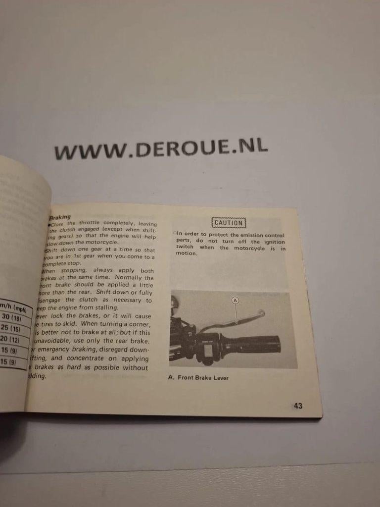 154 0WNERS MANUAL KAWASAKI ZL1000 1987 USED, Ophalen of Verzenden, Kawasaki