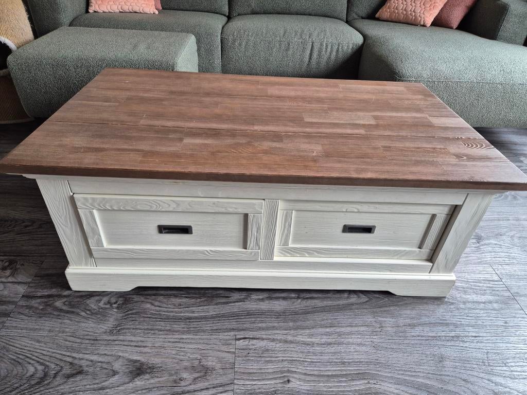 Salontafel met lades, serie Toulouse van Haco, Ophalen, 50 tot 100 cm, Vierkant, 50 tot 100 cm