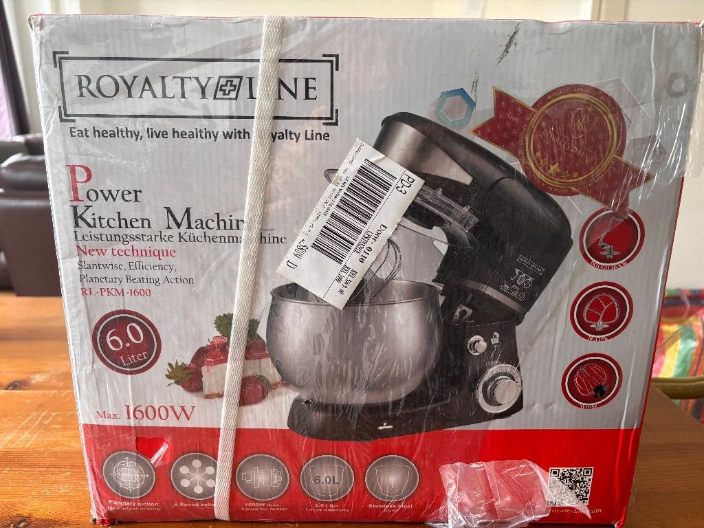 Multifunctionele keukenmachine 1600 W, roestvrij staal, 6 l, 4 liter of meer, Verzenden, Nieuw, 3 snelheden of meer