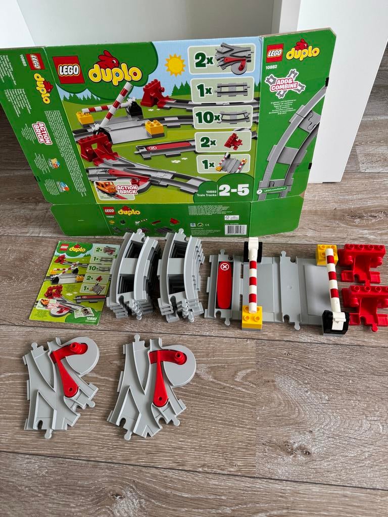 Lego Duplo 10882 treinrails en overwegen, Ophalen, Gebruikt, Complete set, Duplo