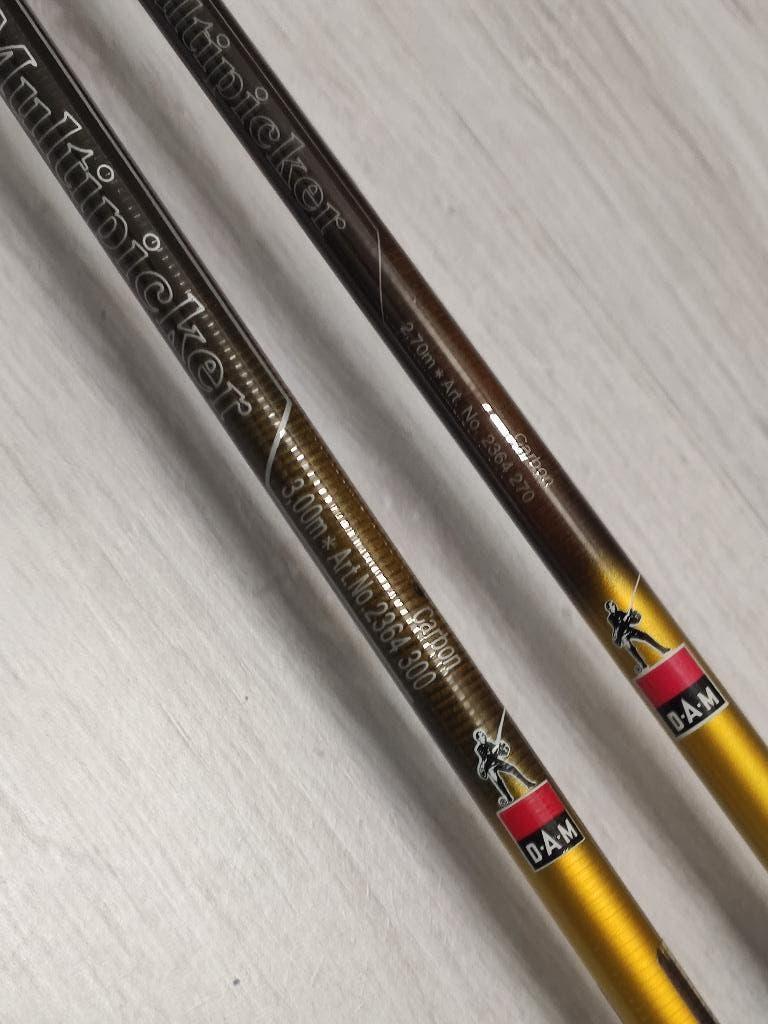 Set van 2 DAM picker/feeder carbon 2.70/ 300 M.  2x3 toppen., Ophalen of Verzenden, Zo goed als nieuw, Werphengel
