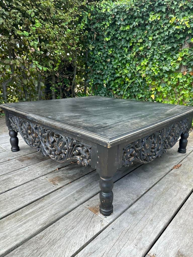 Zwarte Balinese teakhouten salontafel, Ophalen of Verzenden