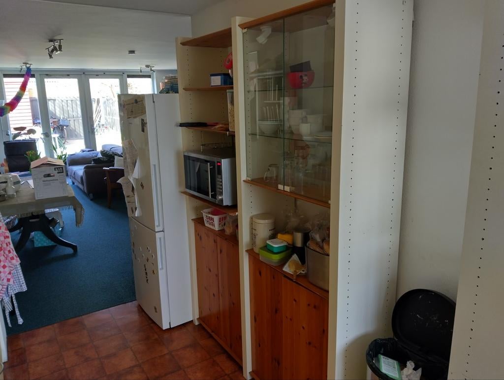 Ikea Terminal V grenen vitrinekast combinatie, Ophalen, Gebruikt, 25 tot 50 cm, 200 cm of meer