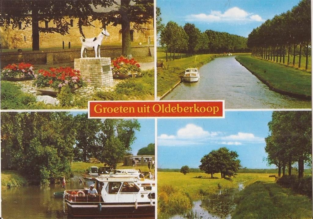 Oldeberkoop Groeten uit. 4luik ca. 1990, Ophalen of Verzenden, 1980 tot heden, Ongelopen, Friesland