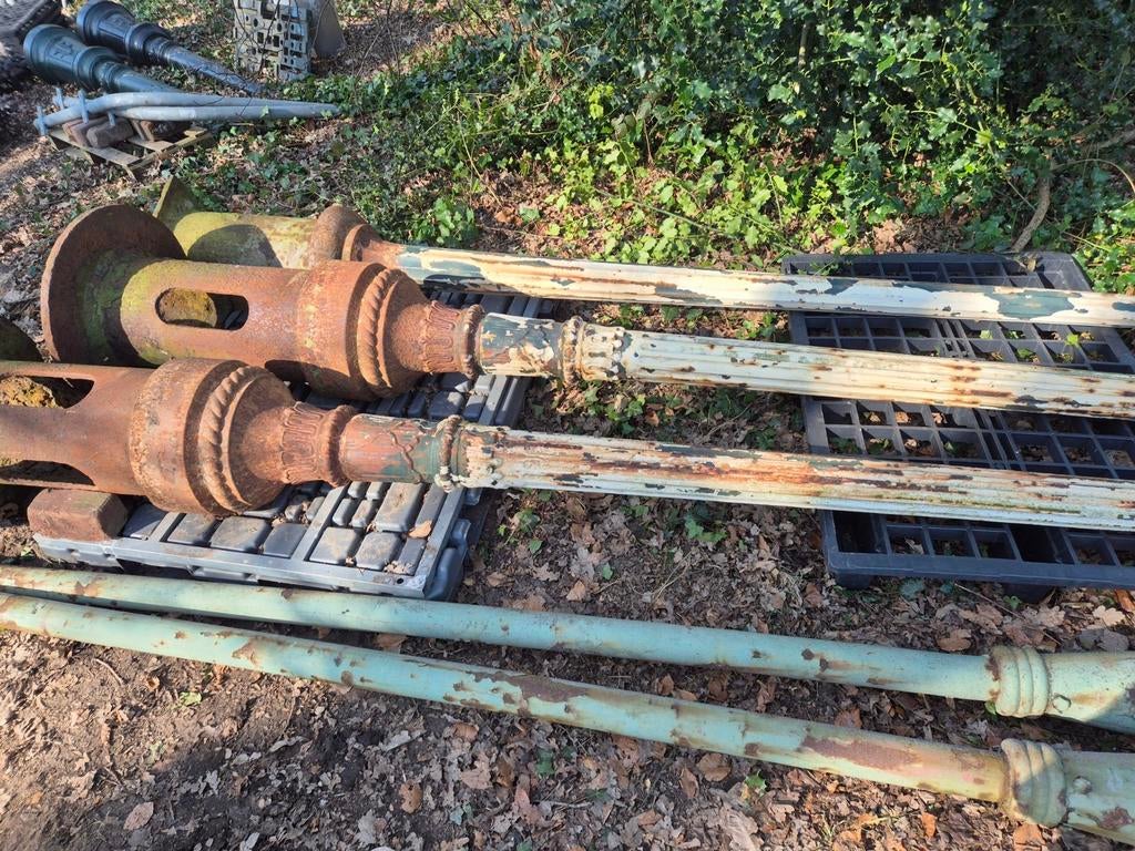 3x gietijzer lantaarnpaal de Nood Lantarenpaal oa AMSTERDAM, Tuin en Terras, Buitenverlichting, Gebruikt, Staande lamp, IJzer