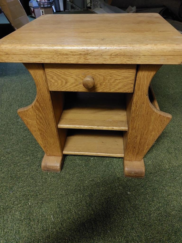 Eiken Lectuurbak Bijzettafel, Huis en Inrichting, Tafels | Bijzettafels, Ophalen, Minder dan 45 cm, Minder dan 55 cm, Gebruikt