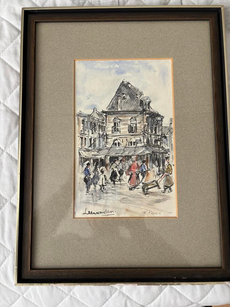 Twee schilderijen van Leeuwarden, Antiek en Kunst, Ophalen