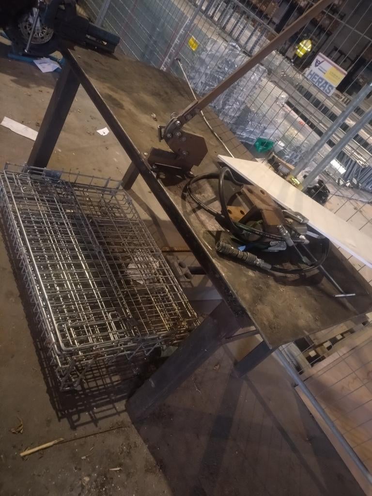 Stalen Werkbank 2x1 Meter, 1cm Blad, Ophalen, Gebruikt, IJzer