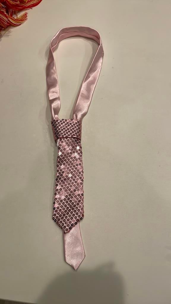 Roze glitter stropdas, Kleding | Dames, Carnavalskleding en Feestkleding, Ophalen of Verzenden, Zo goed als nieuw, Maat 34 (XS) of kleiner
