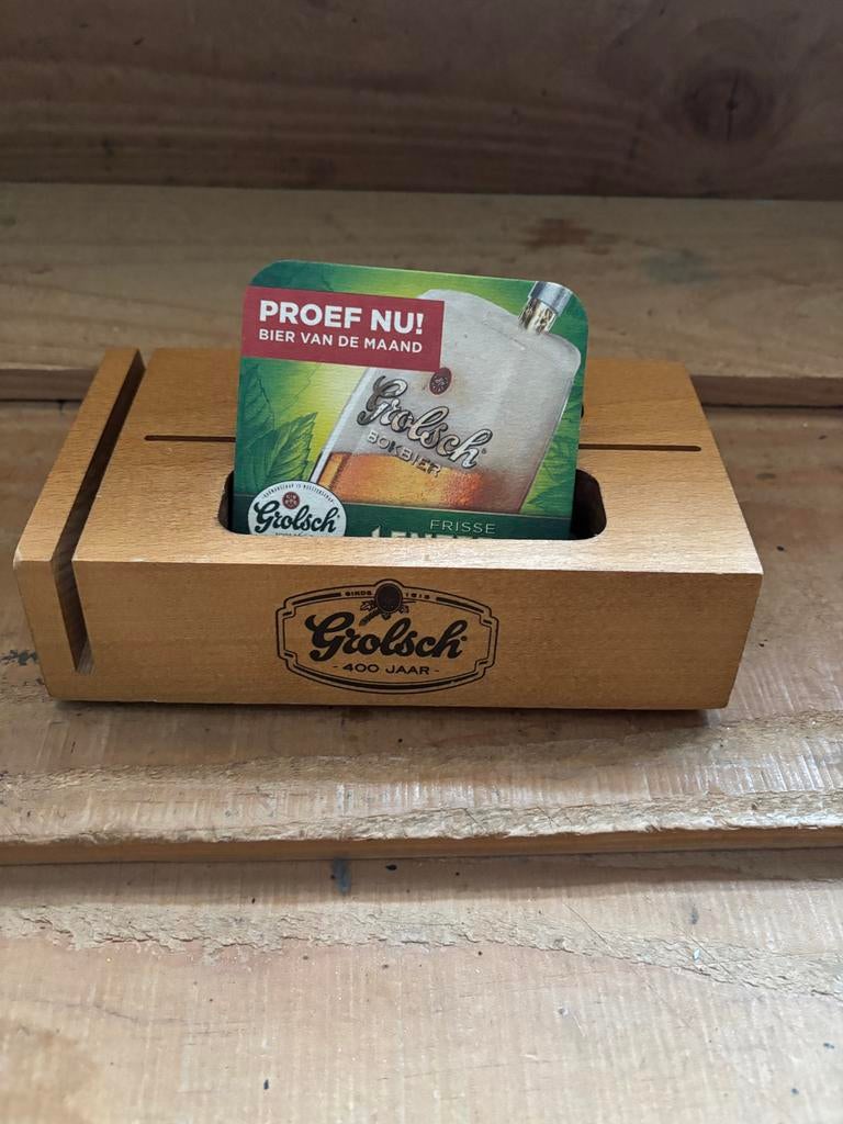 Grolsch viltjes / kaarthouder, Ophalen of Verzenden, Zo goed als nieuw, Viltje(s), Grolsch