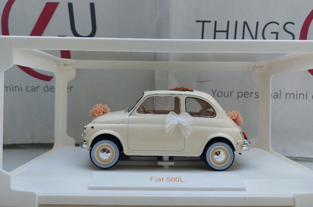 Norev 1:18 Fiat 500 L 1968 trouwauto Ivory wedding gift, Hobby en Vrije tijd, Modelauto's | 1:18, Ophalen of Verzenden, Nieuw