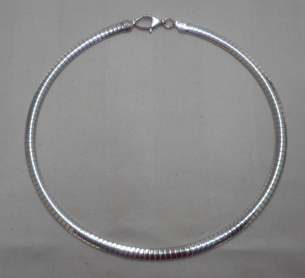 Zilveren Omega collier nr.1013, Sieraden, Tassen en Uiterlijk, Kettingen, Verzenden, Zo goed als nieuw, Zilver, Zilver
