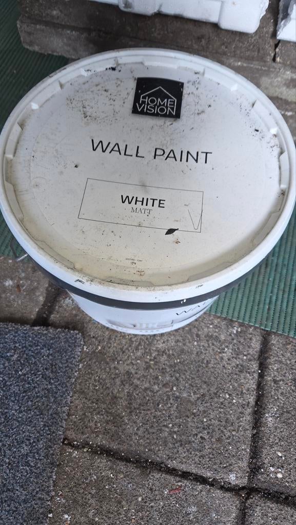 Witte Muurverf - 10 Liter, Ophalen, 5 tot 10 liter, Wit, Nieuw