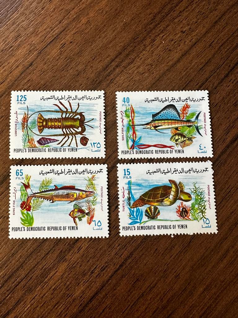 Jemen (Zuid) 1972 - Zee vissen postzegels dieren, Ophalen of Verzenden, Midden-Oosten