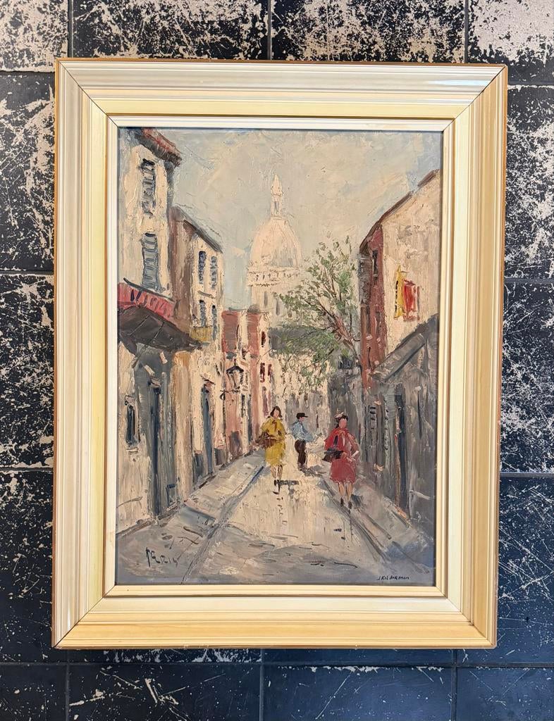 Olieverfschilderij J. Kelderman - Parijs Stadsgezicht, Ophalen