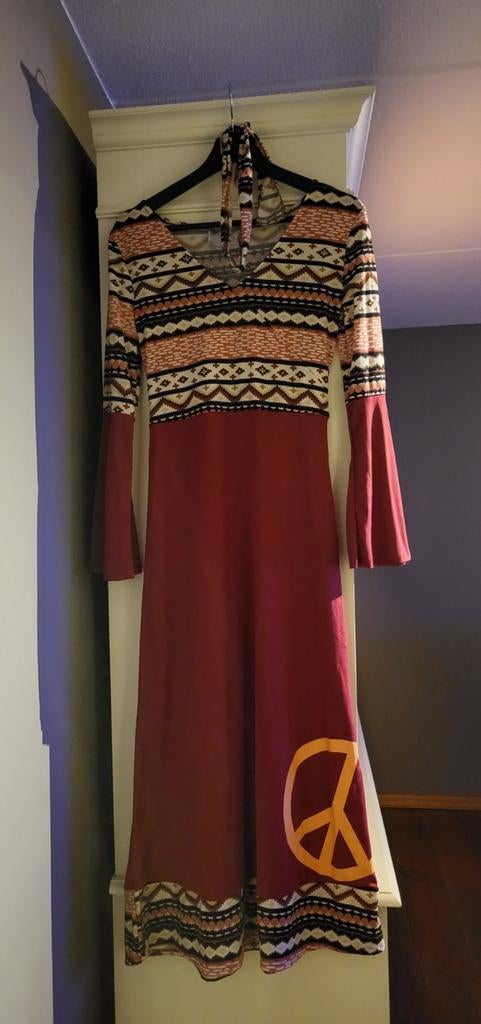 Carnaval, hippie jurk maat s, Ophalen of Verzenden, Zo goed als nieuw, Maat 38/40 (M), Carnaval