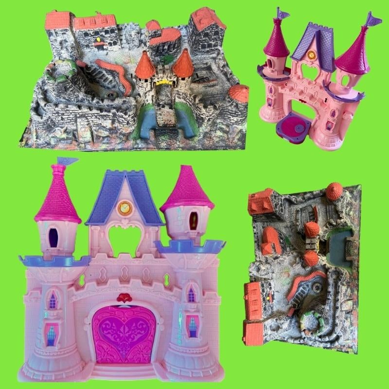 Speelkasteel met ophaalbrug + roze speelkasteel, Ophalen of Verzenden, Gebruikt, Jongen of Meisje