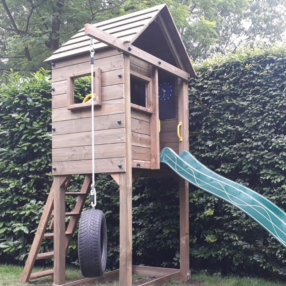 speeltoren SCHOOLHUIS speelhuis speeltoestel klimtoren, Ophalen, Nieuw, Schommel