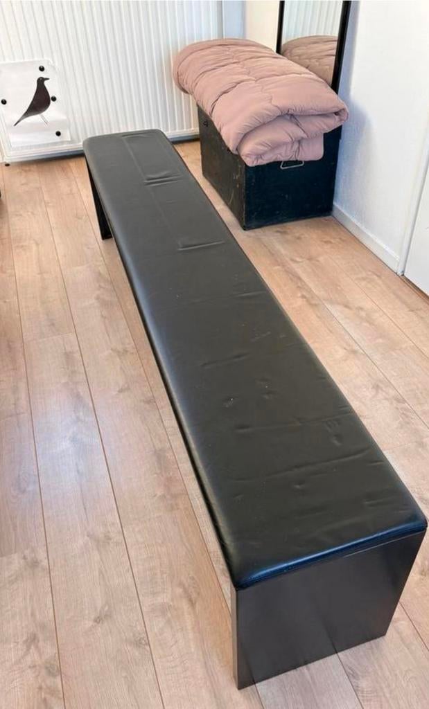 Zeus irony design bank leer staal, Gebruikt, Minder dan 75 cm, Leer, Ophalen of Verzenden