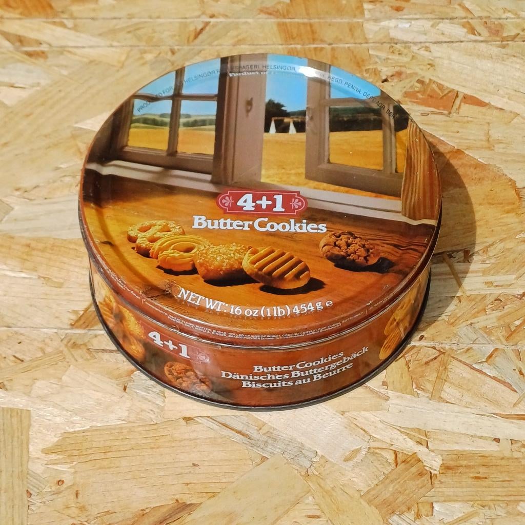 Vintage Danish butter cookies blik 1986, Verzamelen, Blikken, Ophalen of Verzenden, Gebruikt, Koek(jes), Overige merken