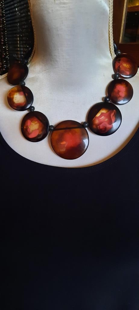 Antieke, bakeliet ketting, jaren 30., Sieraden, Tassen en Uiterlijk, Kettingen, Ophalen of Verzenden, Overige materialen