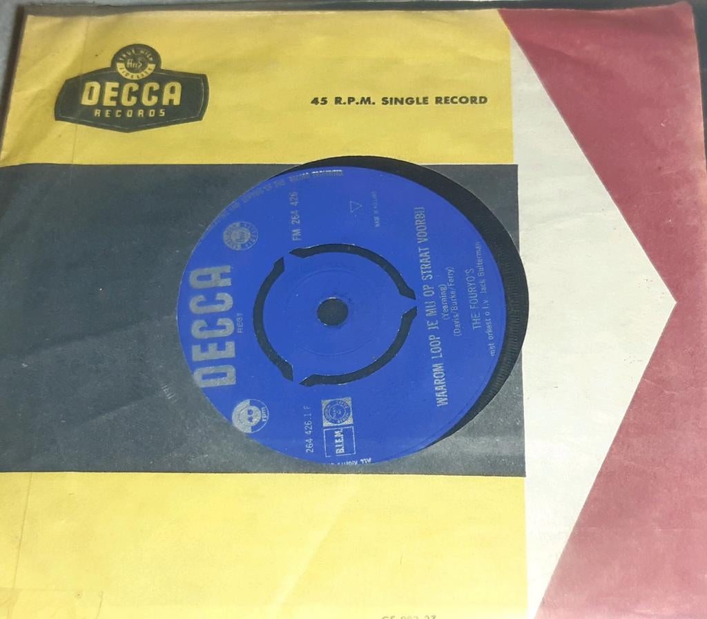 The fouryo's single waarom loop je mij op straat voorbij, Gebruikt, 7 inch, Single, Ophalen of Verzenden