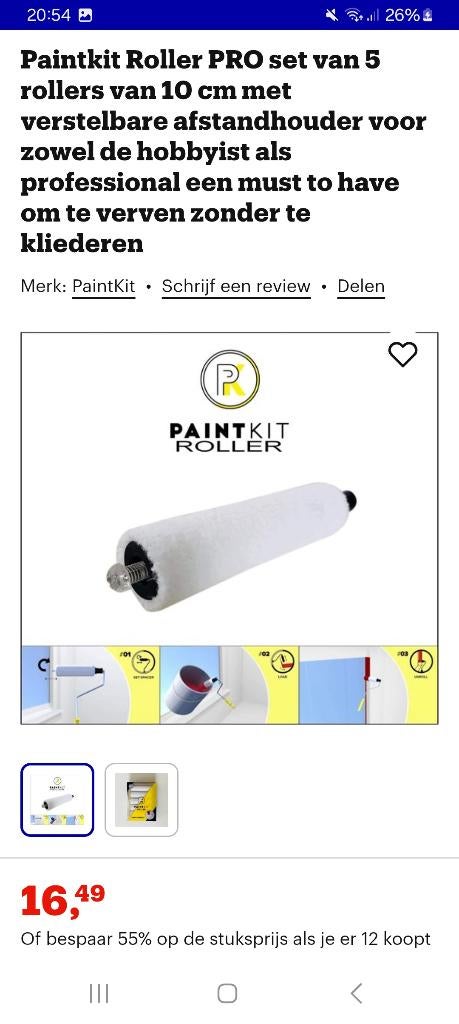 Partij verf rollers en paint kit kwarst, Doe-het-zelf en Verbouw, Ophalen of Verzenden, Nieuw, Wit