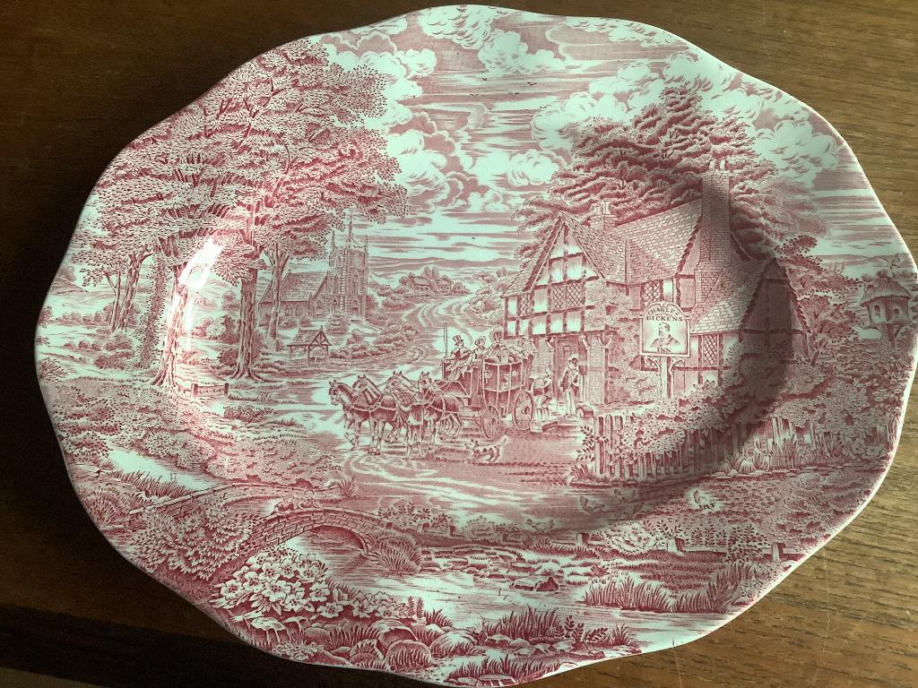 1x DICKENS COACHING DAYS SERVEERBORD, ENOCH WEDGWOOD, Ophalen of Verzenden