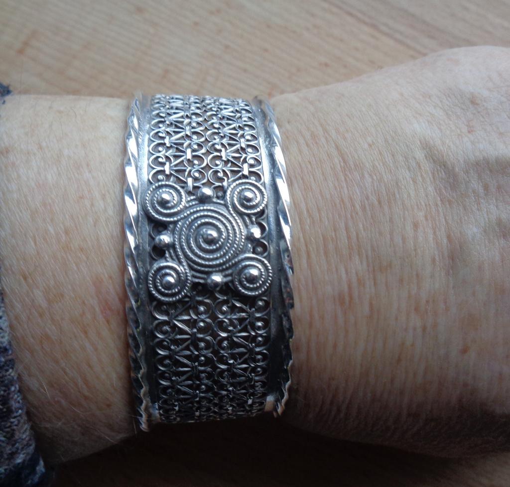 zilveren manchet klem armband [144], Ophalen of Verzenden, Zo goed als nieuw, Zilver, Zilver
