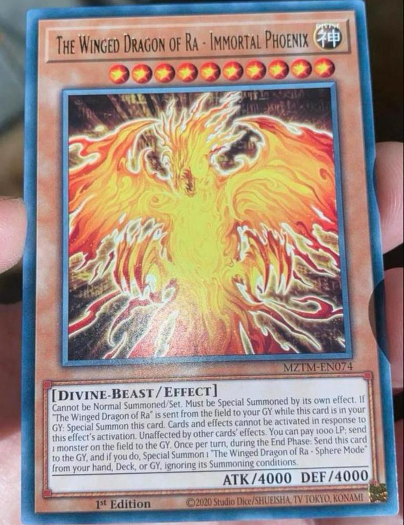 Yu-Gi-Oh! The Winged Dragon of Ra Immortal Phoenix MZTM !, Ophalen of Verzenden, Zo goed als nieuw, Losse kaart