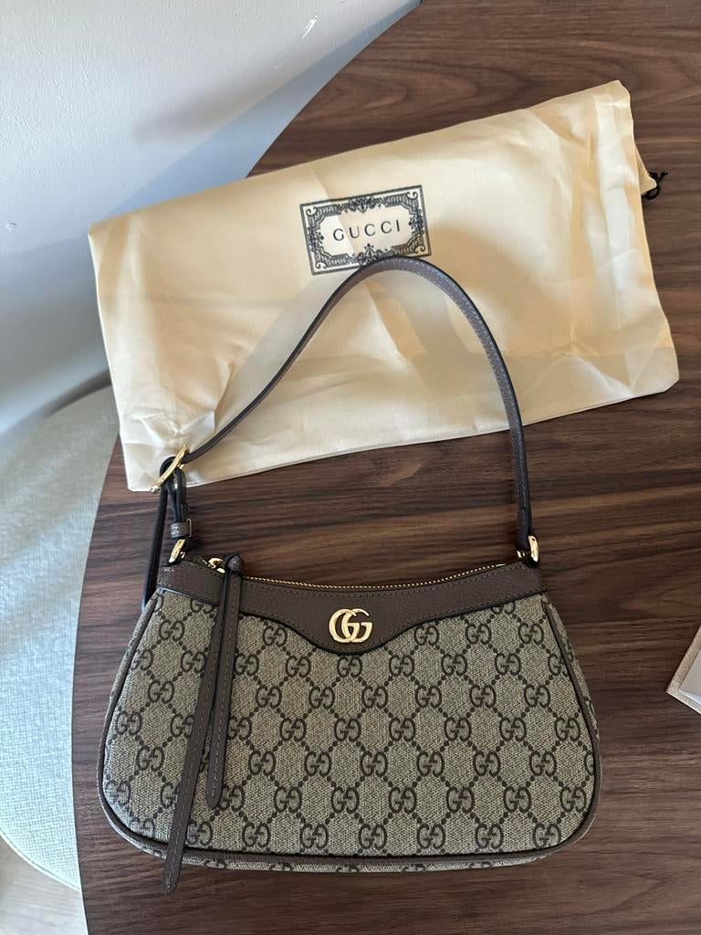 Gucci Handtas - Stijlvol en Elegant, Ophalen of Verzenden, Zo goed als nieuw, Bruin, Handtas
